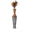Uniquewise White striped and brown Metal Floor Vase Home Decor for Flowers and Artificial Floral Arrangements QI004522 - alternate 1